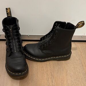 Dr. Martens Black Boots with Zipper and Lace
